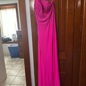 Faviana Vibrant Pink Strapless Gown